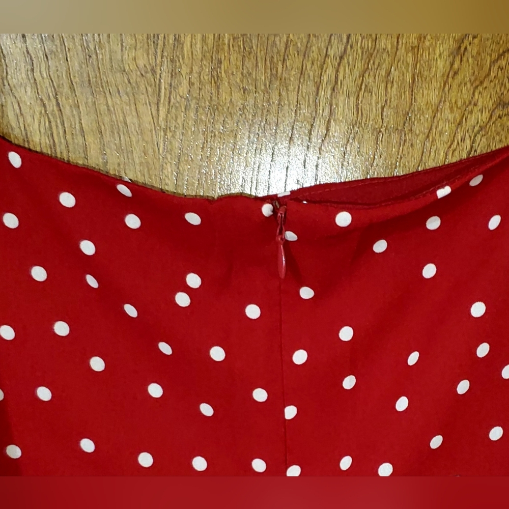 NWT Size 3X Skater/A-line Red Polka Dot Pinup Retro Vintage Style Dress - Picture 7 of 10